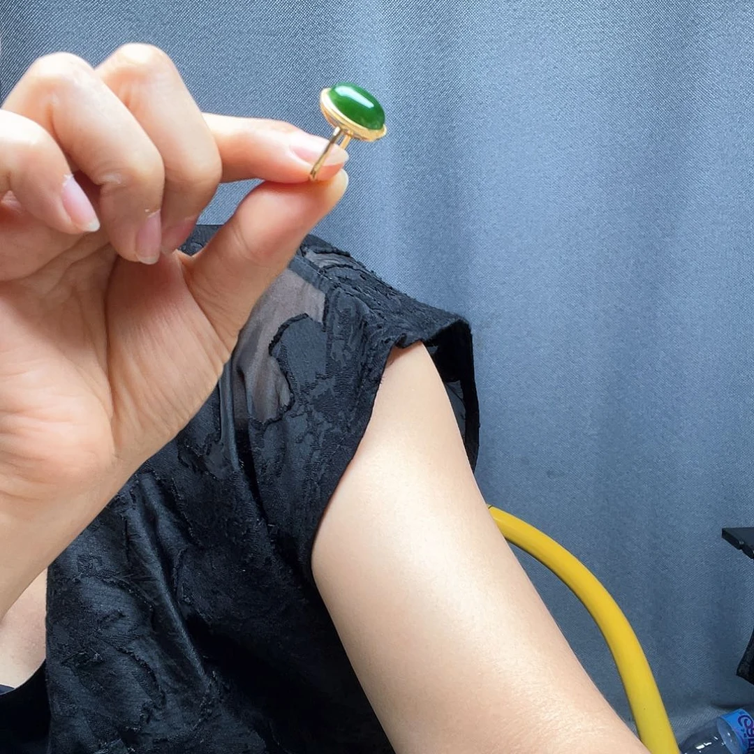 和田玉戒指银S925镶嵌