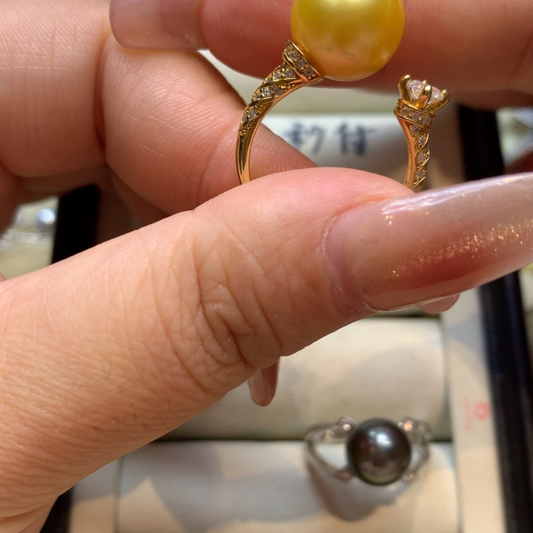 银S925镶嵌戒指海水珍珠