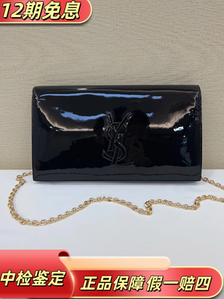 99新 YSL/圣罗兰 99新YSL圣罗兰牛皮手拿包晚宴包送链条 27.5×18