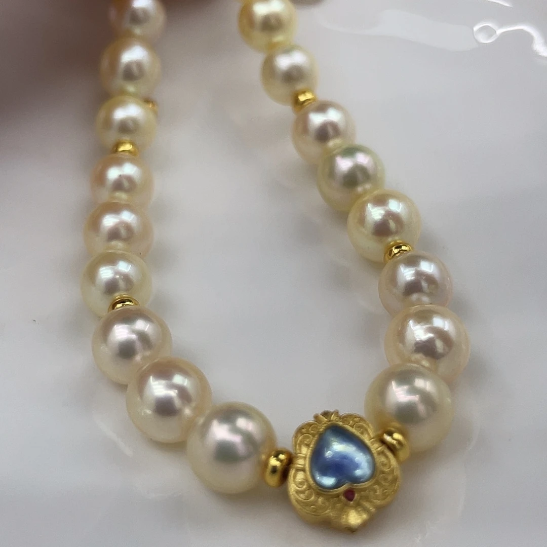 银S925镶嵌海水珍珠手绳