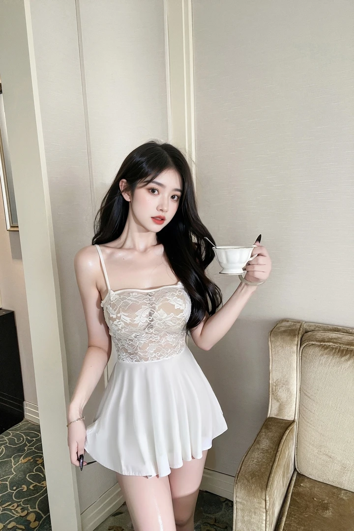 柠檬物语工厂直销 性感蕾丝吊带睡裙 蕾丝拼接