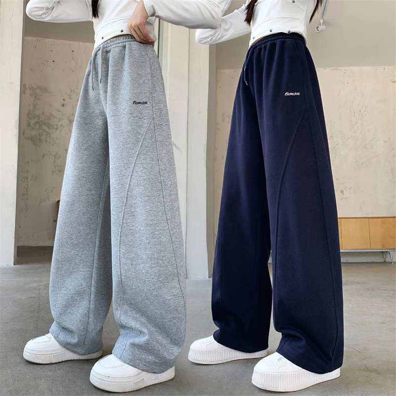 女童春秋款休闲卫裤2025新款中大童宽松百搭运动裤女孩针织长裤潮