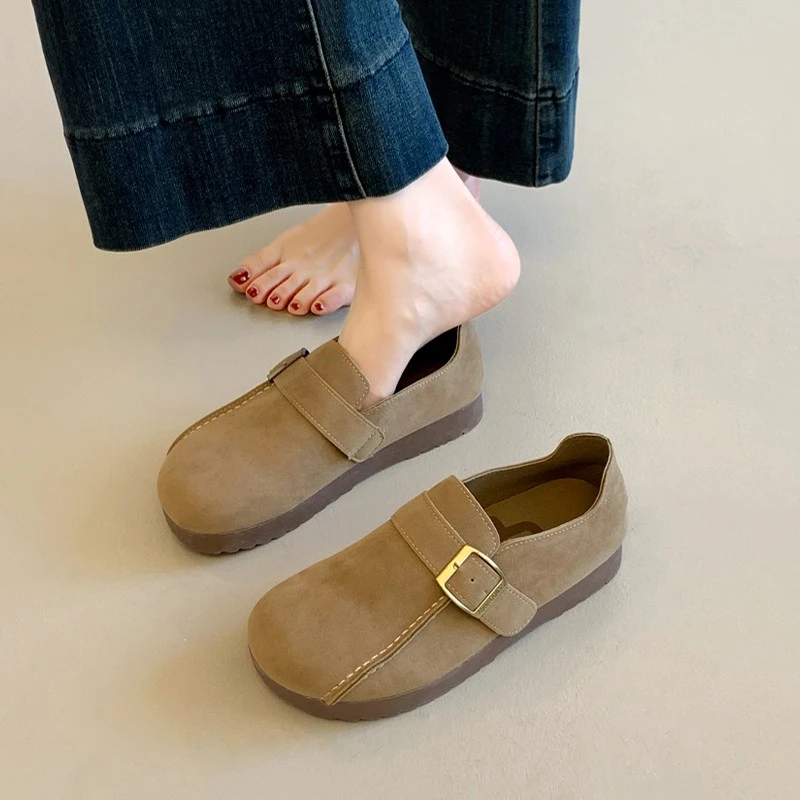 女鞋夏季2025新款春秋季拖地豆豆鞋懒惰的孕妇休闲birkenstocks鞋