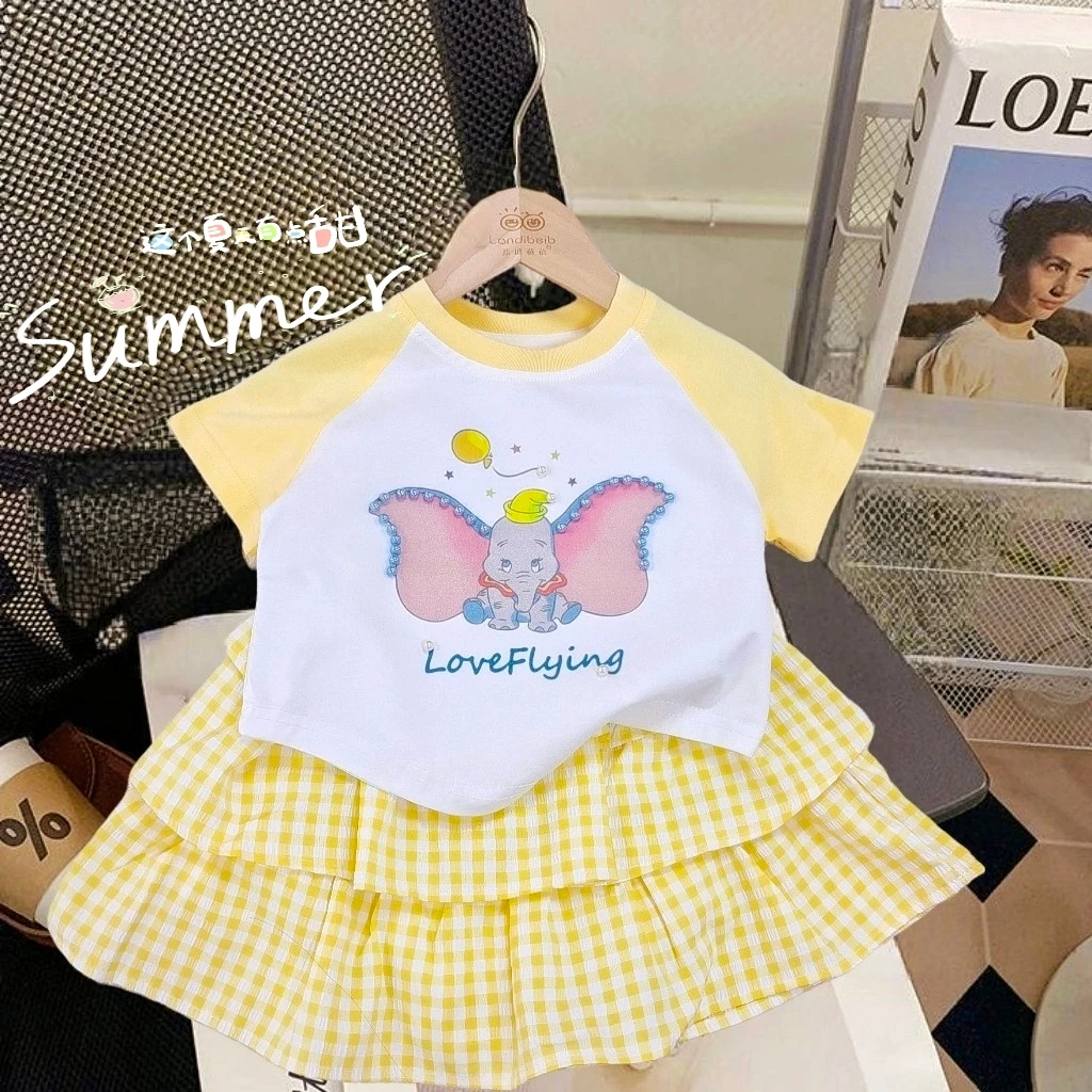 J夏季款女童时尚洋气圆领半袖T恤套装女宝韩版休闲套装X80X81X82