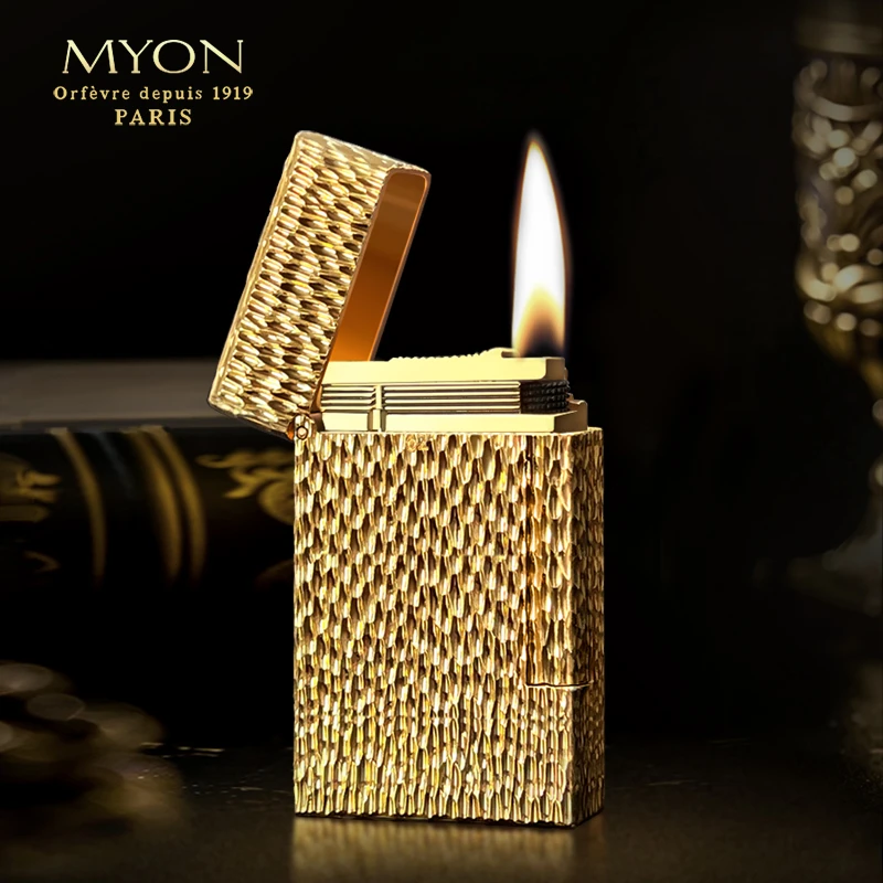 MYON欧洲勉牌朗声汽机尊贵高档燃气机五面手工雕镀金陨石坑M810