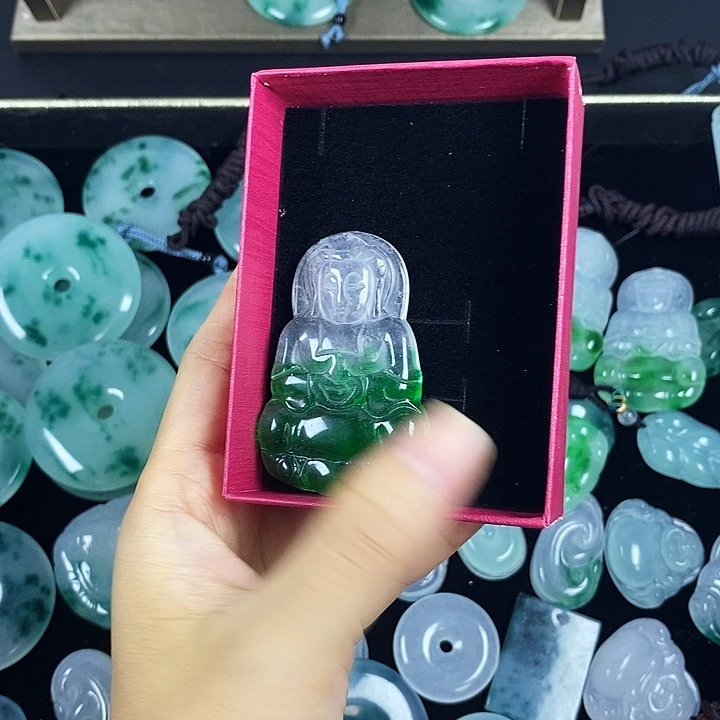 ༺***༻翡翠未镶嵌颈饰吊坠