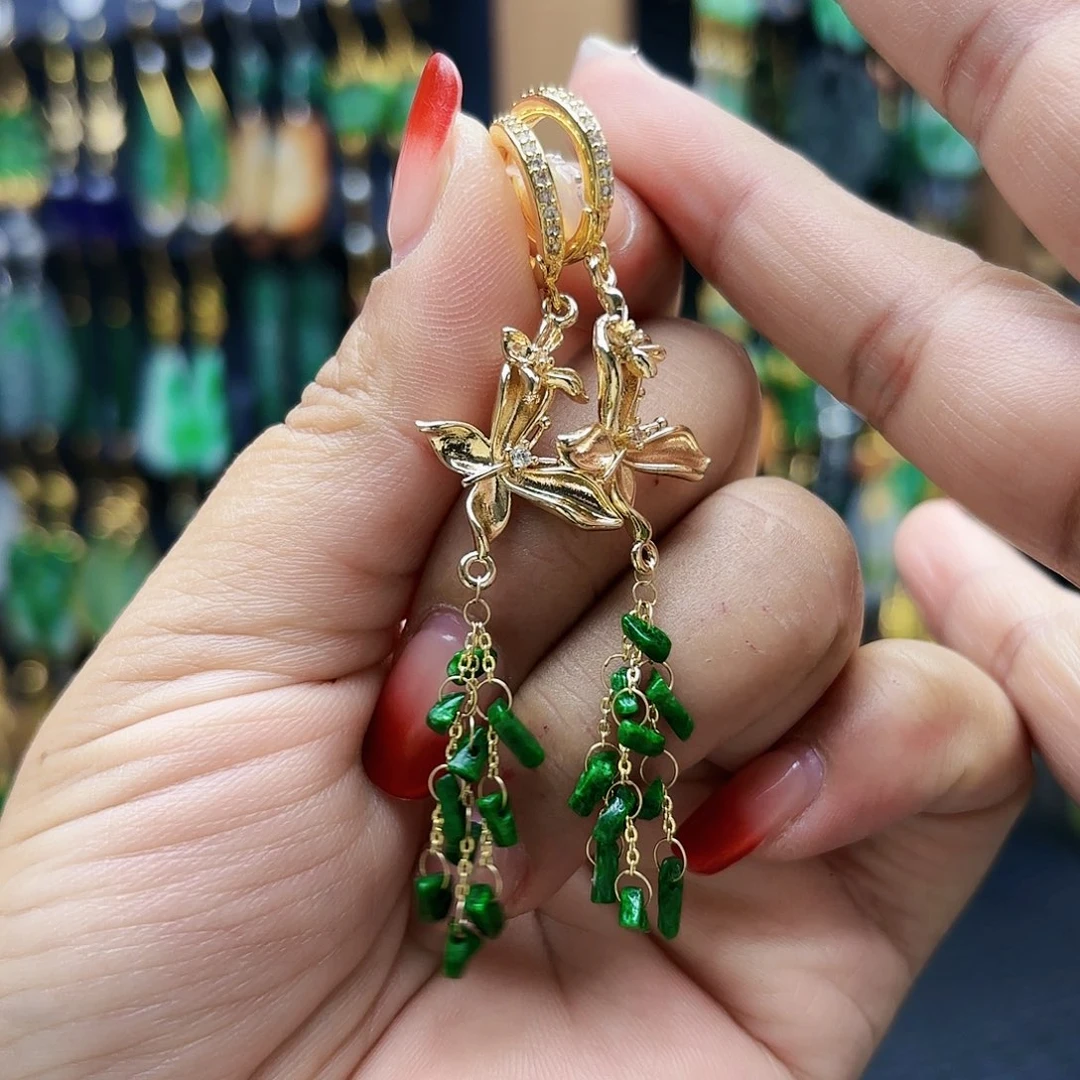 翡翠未镶嵌耳饰耳坠