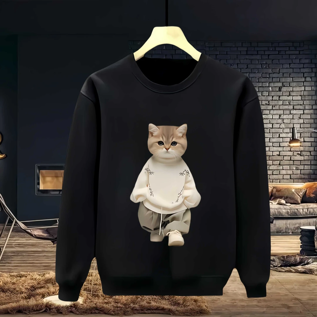 2025秋季新款美式国潮痞帅圆领潮牌卫衣男春秋高级感宽松长袖上衣