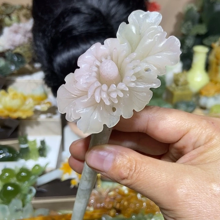 蛇纹石玉未镶嵌发饰