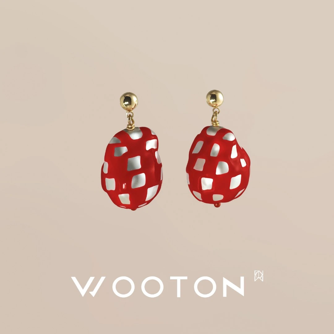 合金仿珍珠耳饰 「无同」迈阿密Eliou设计款明星爆款巴洛克珐琅耳坠