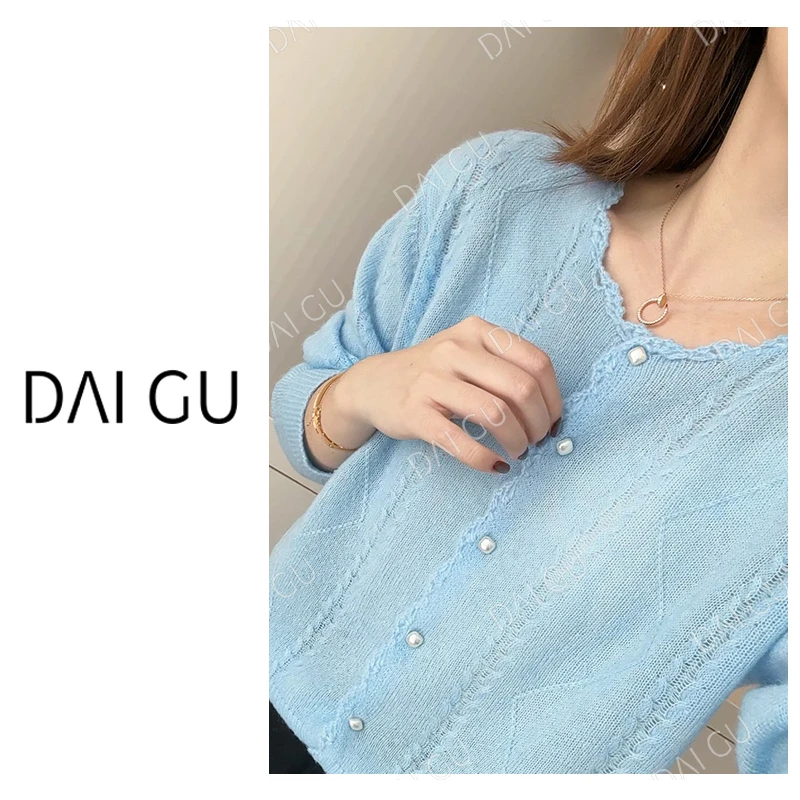 【韩单】小羊驼高定专柜货 手工钩花轻柔毛衣开衫B3243