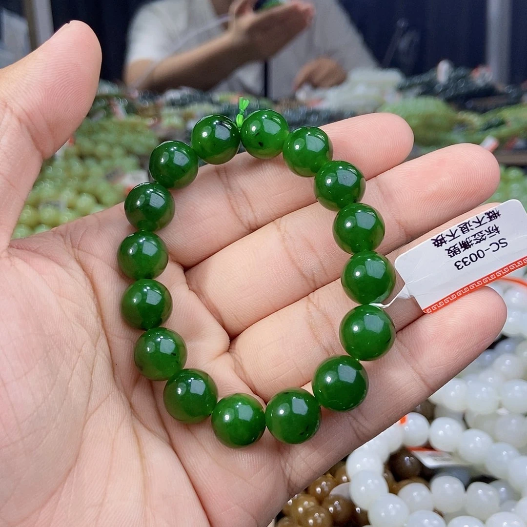 未镶嵌手串和田玉纯天然卡12碧玉3号矿多样性发一