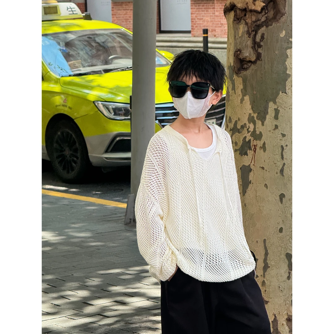 THE LUHAN【慵懒随性】春秋春秋镂空小众薄款宽松针织衫罩衫24336