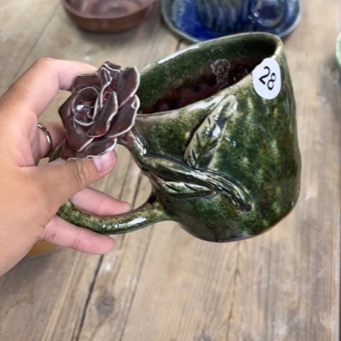 碗手工手捏咖啡杯壶承