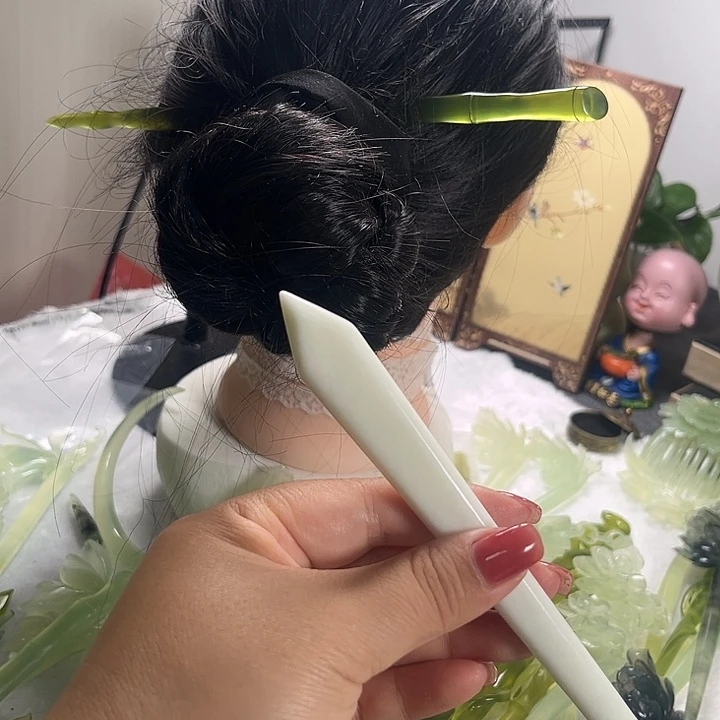 V***～蛇纹石玉未镶嵌发簪