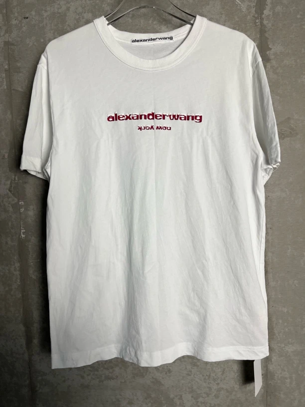 未使用 maje M*1/AlexanderWang大王 雪融红色logo白色短袖/07970