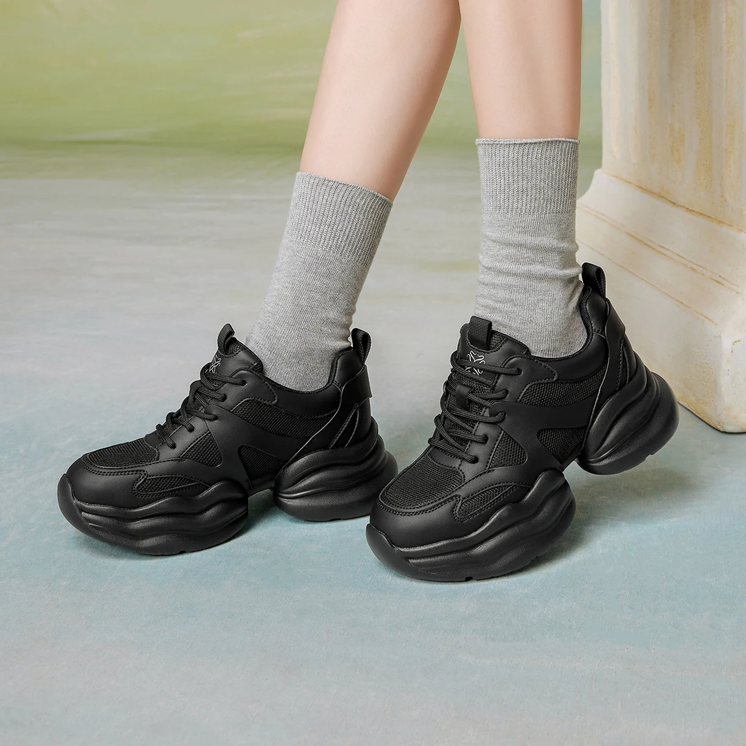 【百丽集团百思图】25春商场同款新品简约老爹鞋厚底休闲鞋A1112AM5