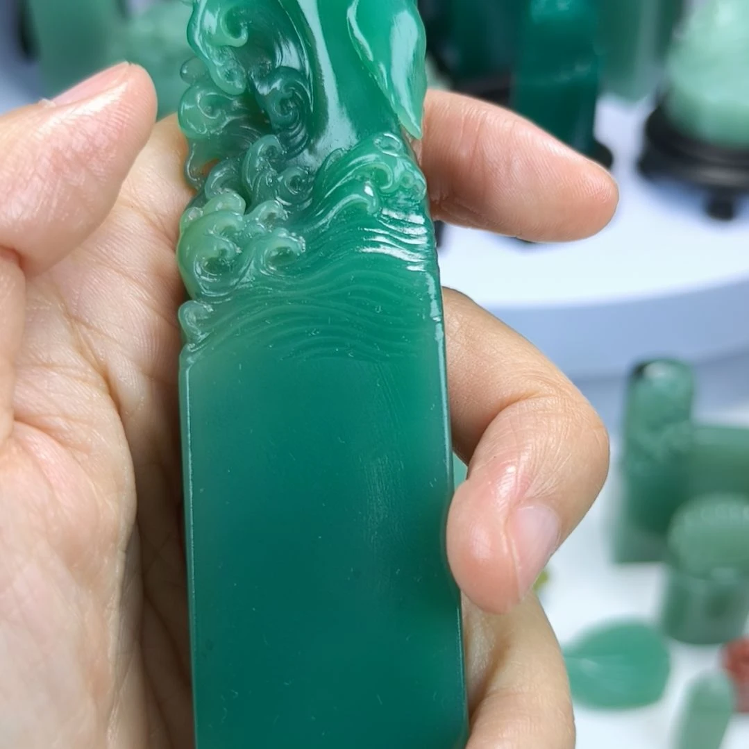 昌化石印石雅安绿印章