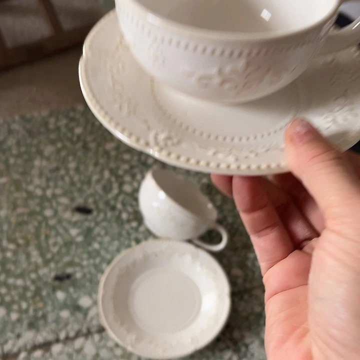 瓷片默认瑕疵商品浮雕杯碟