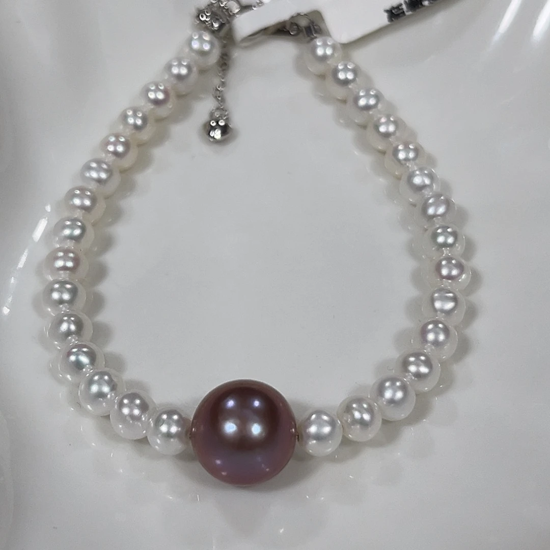银S925镶嵌淡水珍珠颈饰