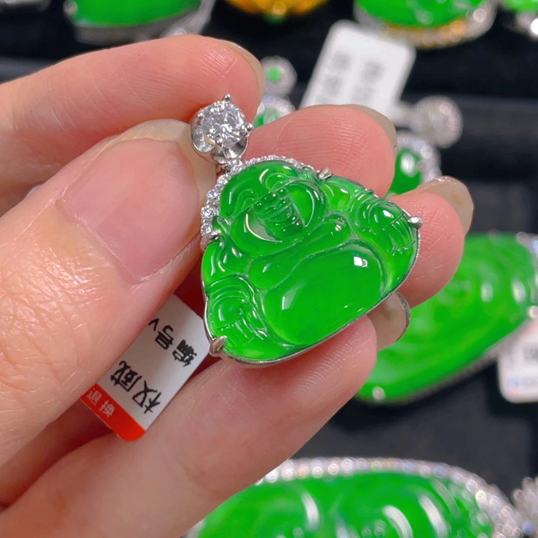 翡翠银S925镶嵌吊坠(不含链)