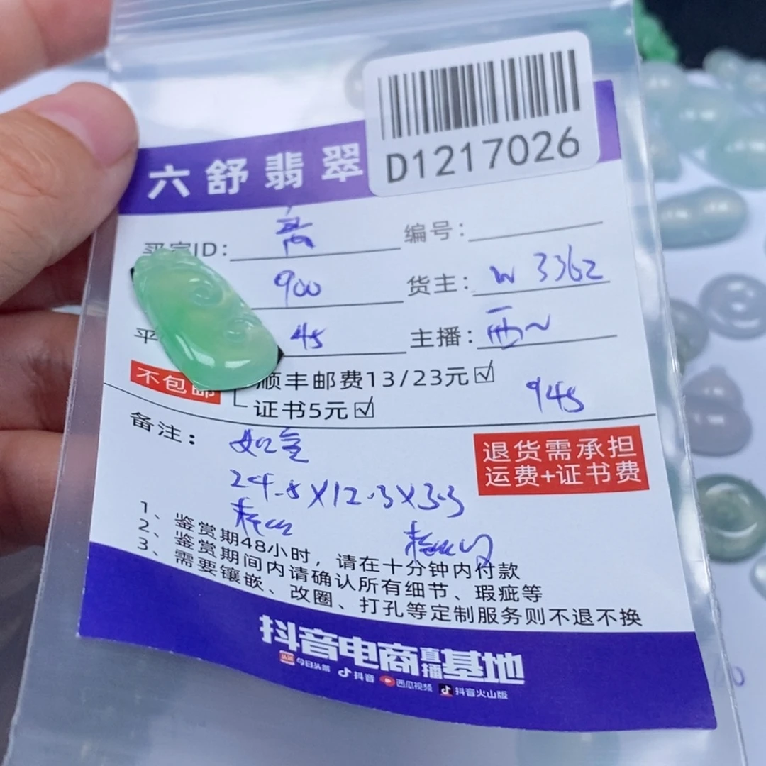 离***谱翡翠未镶嵌吊坠(不含链)D1217026