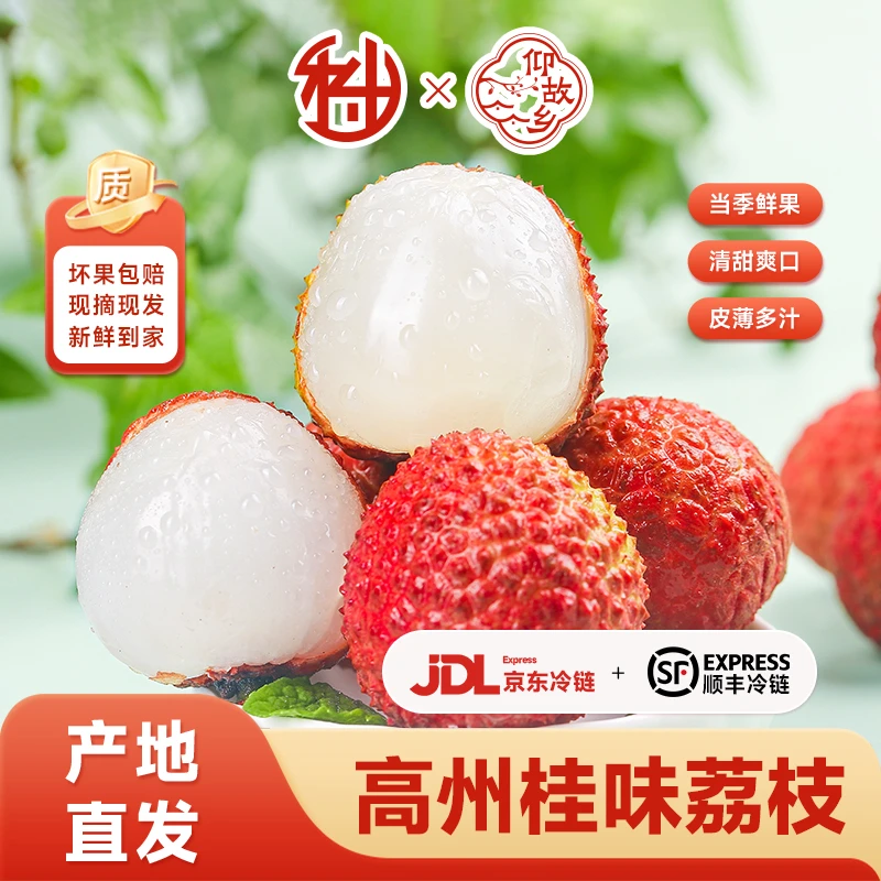 【京东顺丰冷链】仰故乡茂名高州桂味荔枝现摘直发爆甜多汁4.5斤A1