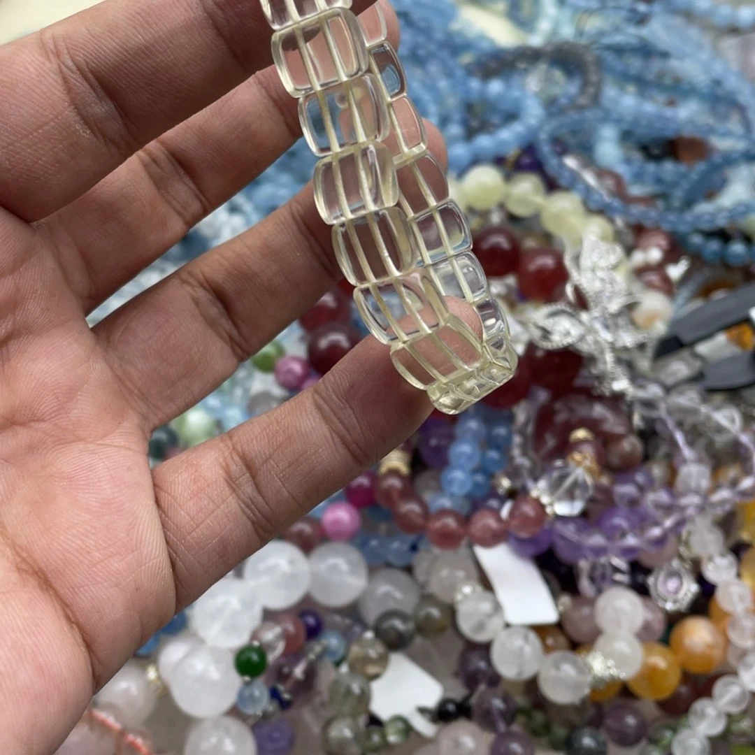 银S925镶嵌手链烟晶
