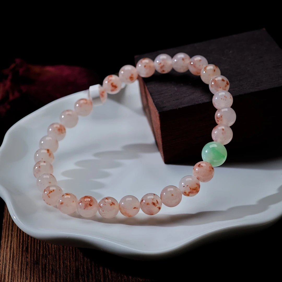 [单品]A3261(卡6.3 )缅甸天然翡翠珠冰种翡翠A级货手串48小时鉴赏