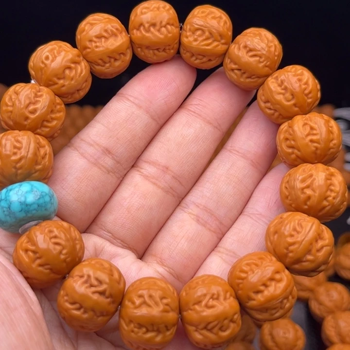 猴头核桃吊坠17麻花串绿