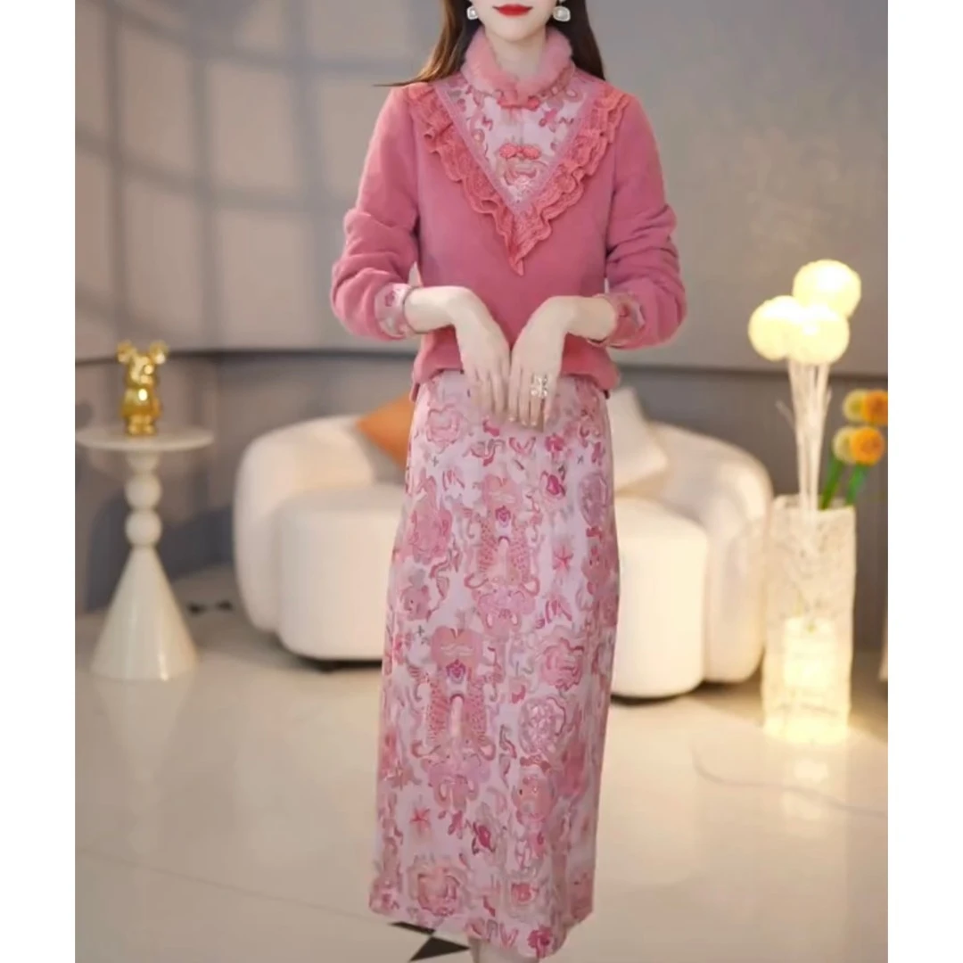 【套装定制】C1085上衣加半身裙优雅时尚减龄收腰显瘦冬季新轻奢