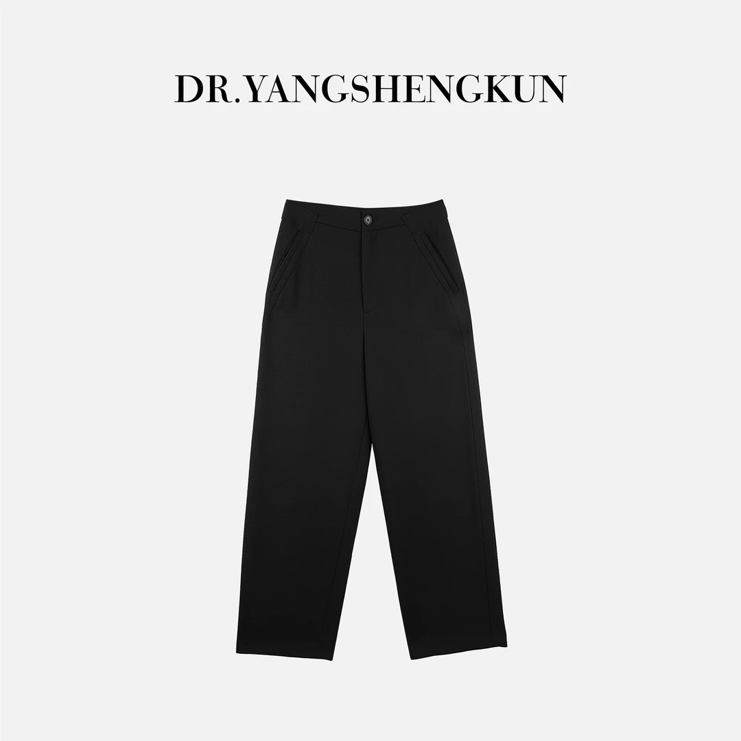 杨圣坤2025新品羊毛混纺高腰气质通勤直筒百搭休闲裤女SL2581796