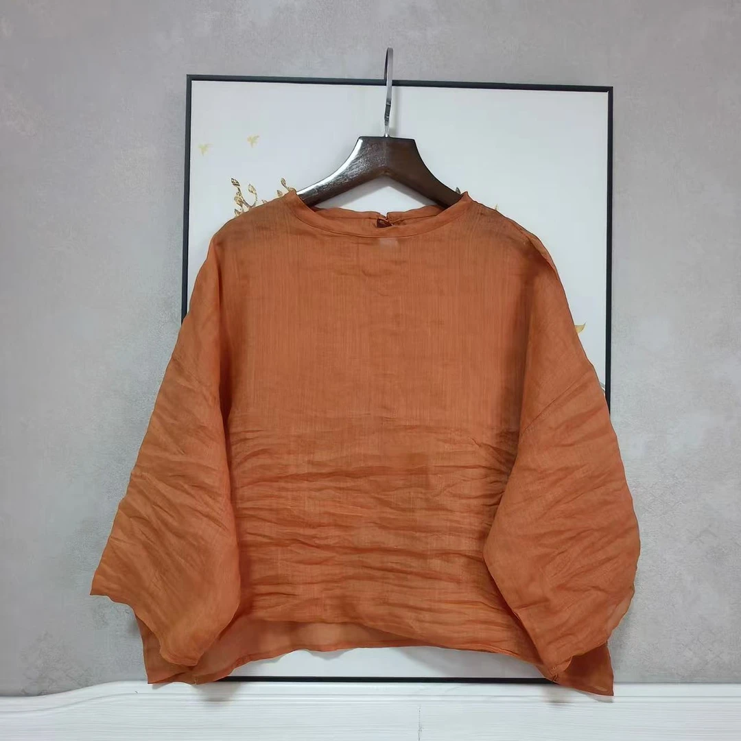 [衣恋】  纯苎麻圆领休闲百搭