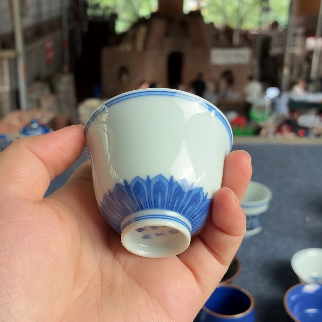 留***白双板桥柴窑瓷器杯子