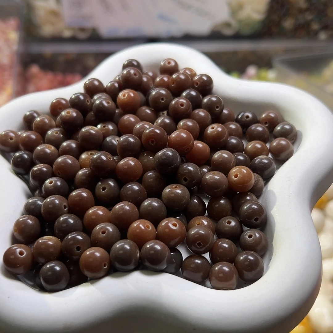 白玉菩提吊坠100颗卡10咖啡苹果