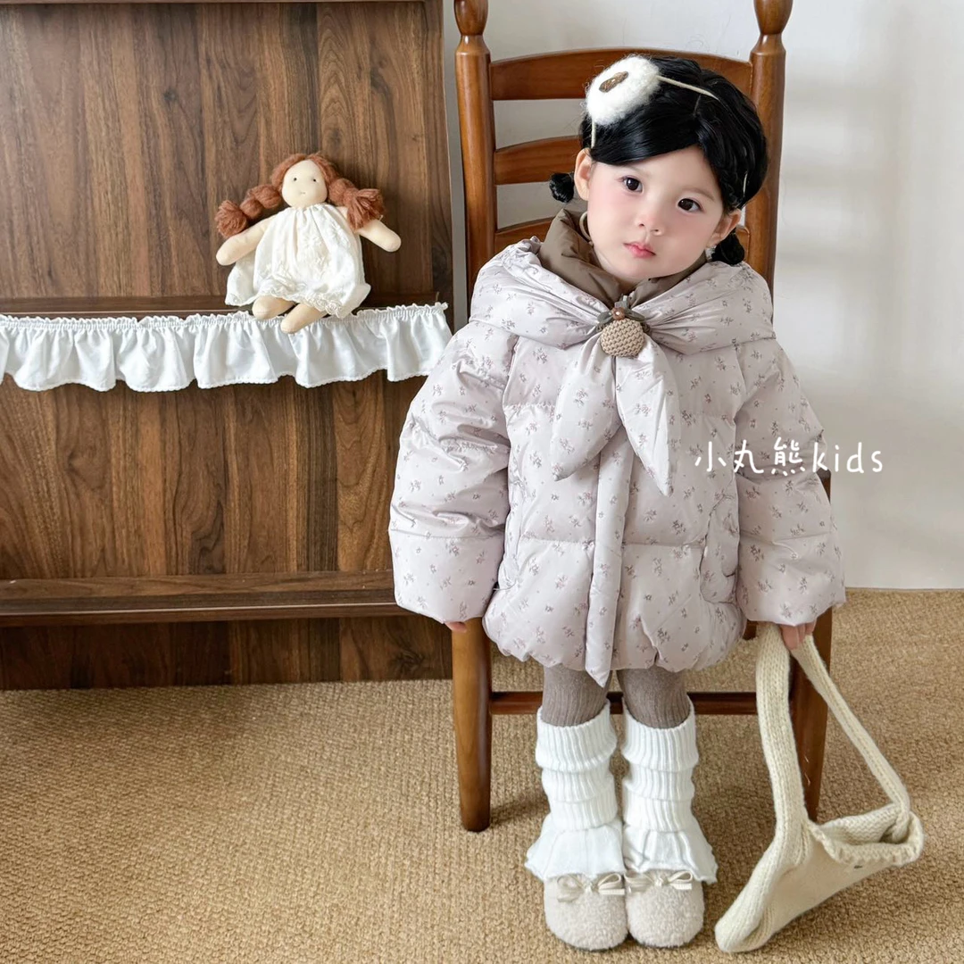 【现货当天发】森系碎花！韩版女童碎花棉服甜美可爱公主加厚冬季