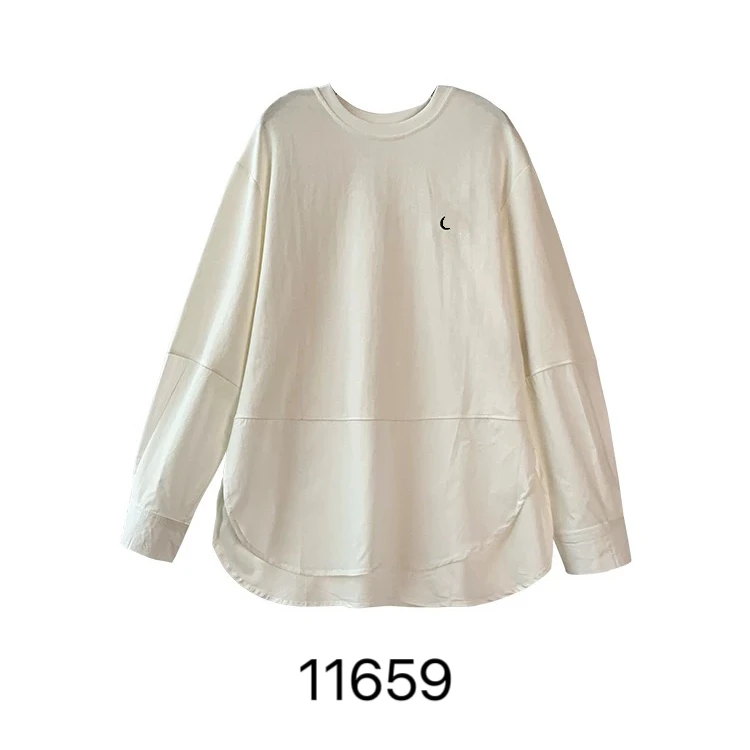 11659 WANGDAN 下摆拼接圆领打底衫