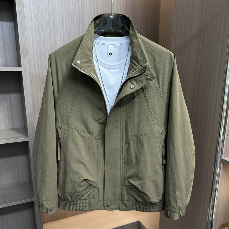 2025秋季新款男士立领夹克潮流百搭时尚工装外套休闲帅气上衣服男