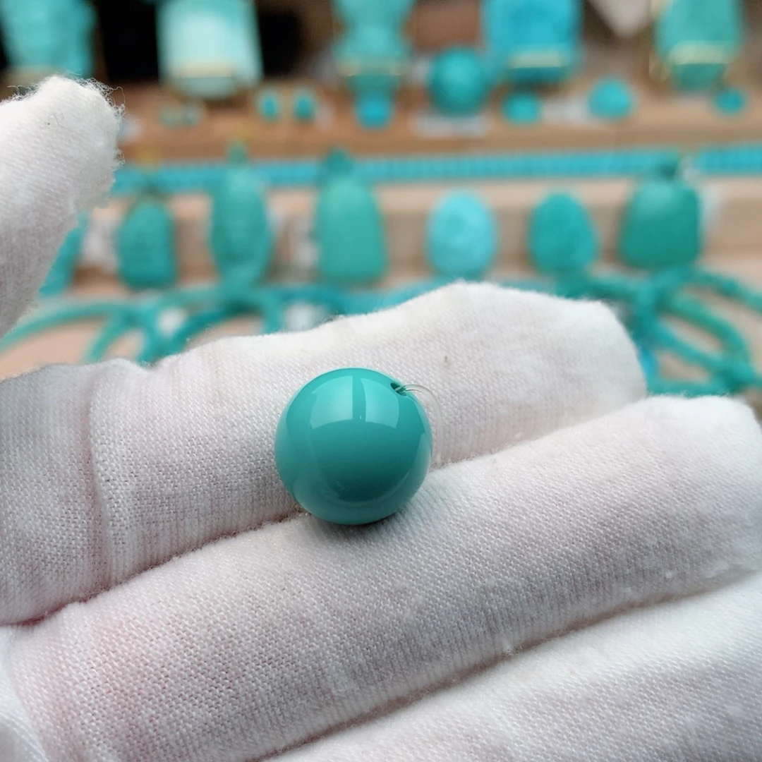绿松石未镶嵌珠宝奇石12.8mm