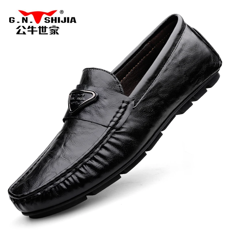 公牛世家2025秋冬男士豆豆鞋舒适百搭乐福鞋软底商务透气休闲皮鞋
