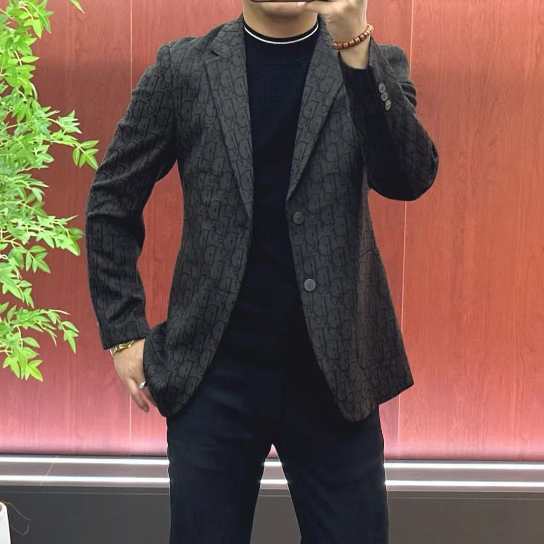 8190｜男士欧货｜简约绵羊毛混纺立体提花休闲西服外套｜杰