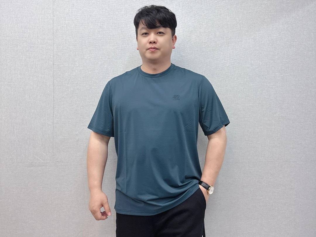 【轻柔冰丝】3117轻薄棉质时尚休闲加大加肥圆领百搭透气男款半袖