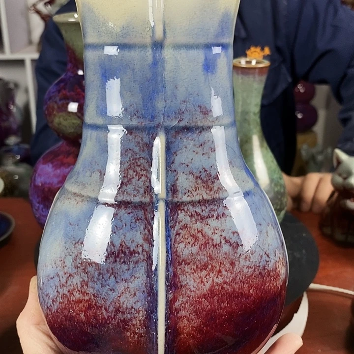 瓷片尚峰钧窑作品摆件