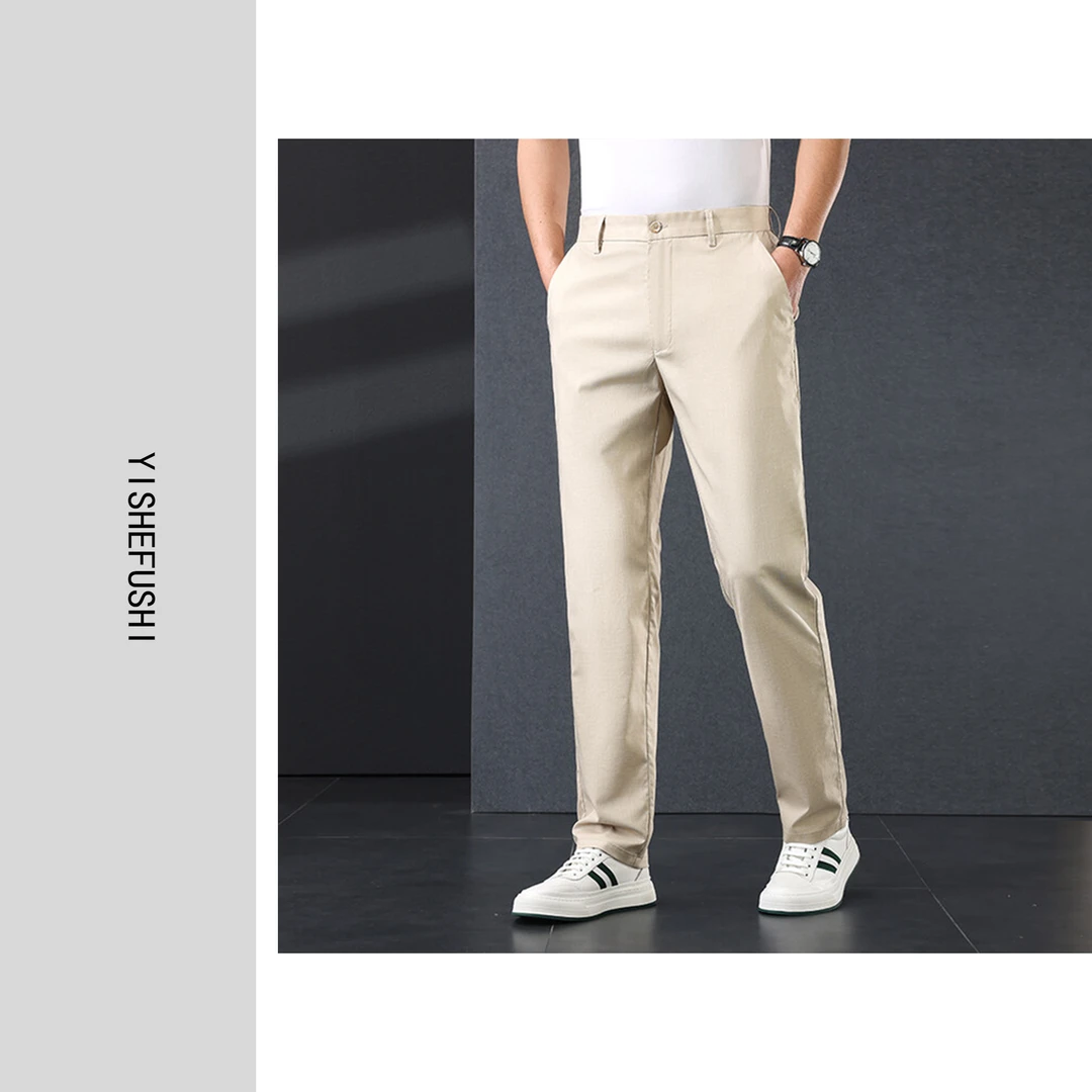 夏款上新 男士亚麻天丝冰凉亲肤透气休闲裤1020