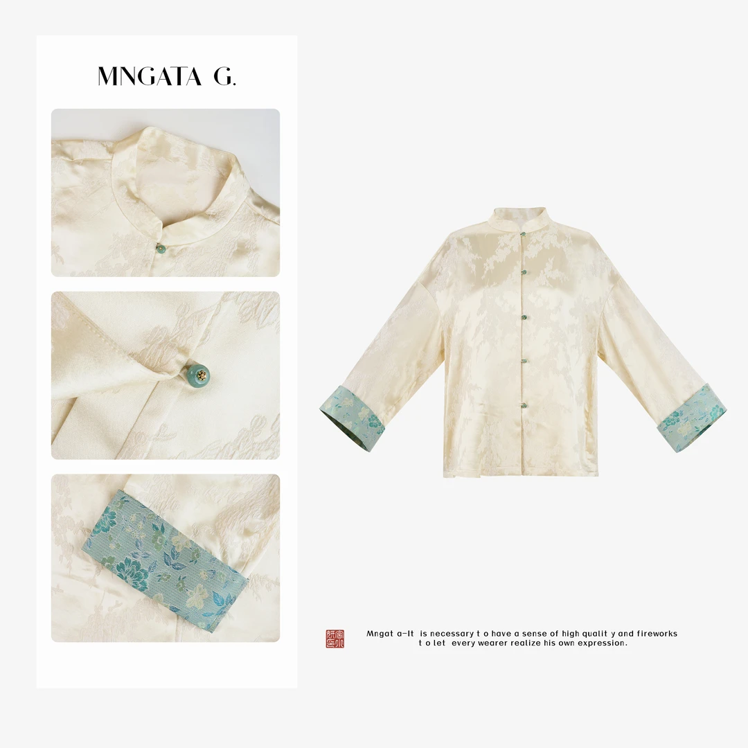MNGATA G.宫小妍【冠乐绉·璞玉】真丝早秋新中式中国风外套5062010
