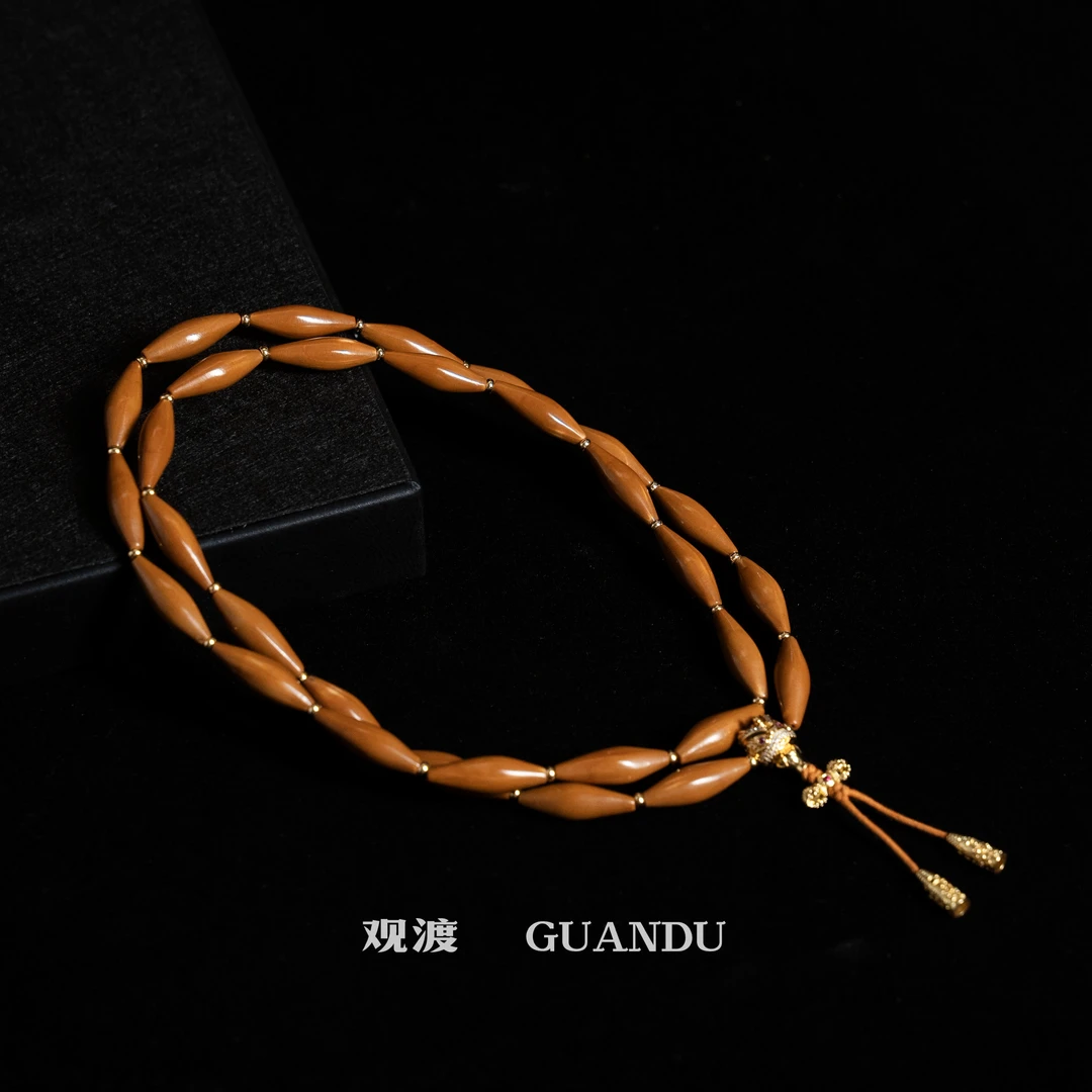 观渡-【0.9小直心】橄榄核小众文玩手串