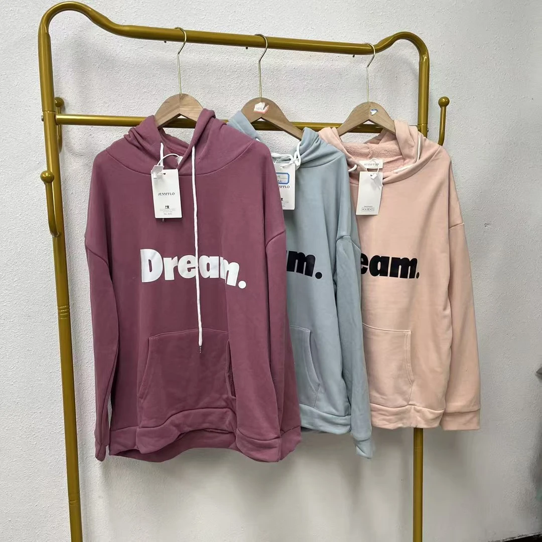 唯琳剪标   8仓B5-2-2135款   Dream字母套头连帽卫衣