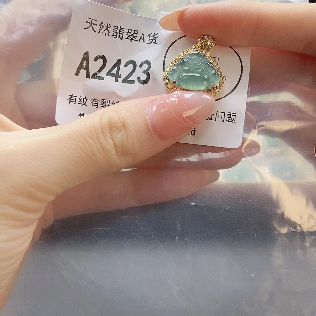 翡翠未镶嵌吊坠(赠链)