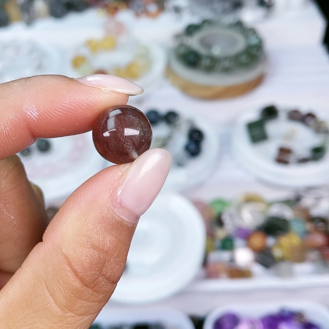 水晶单珠打孔不退不换未镶嵌