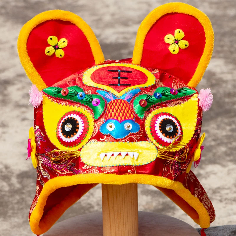 巧手绣娘国朝风中国风帽子手工刺绣婴儿虎头帽鱼虎帽新生儿老虎帽